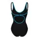 Купальник Arena Tania Clip Back Swimsuit One P 005974-580 чорний, блакитний 48 (3468336867785)