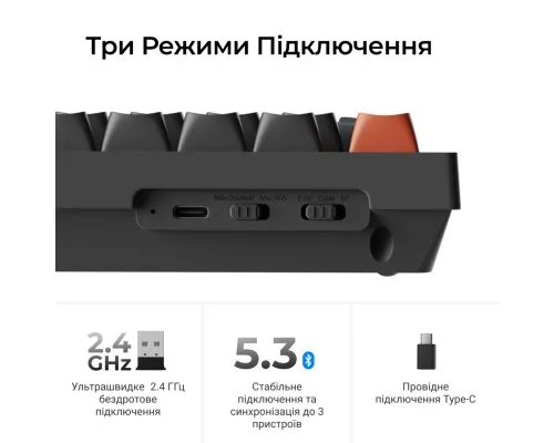 Клавіатура Keychron V6 Ultra Keychron Red Switch RGB UA Black (V6U-D1-UA)