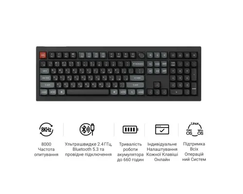 Клавіатура Keychron V6 Ultra Keychron Red Switch RGB UA Black (V6U-D1-UA)