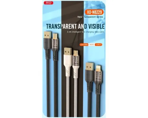Дата кабель USB 2.0 AM to Micro 5P 1.0m 2.4A black XO (NB229-M-1-BK)