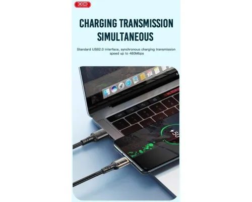 Дата кабель USB 2.0 AM to Micro 5P 1.0m 2.4A black XO (NB229-M-1-BK)