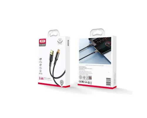 Дата кабель USB 2.0 AM to Micro 5P 1.0m 2.4A black XO (NB229-M-1-BK)