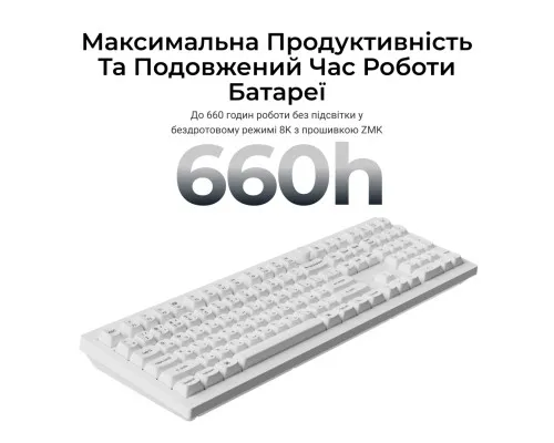 Клавіатура Keychron V6 Ultra Keychron Red Switch RGB UA White (V6U-F1-UA)