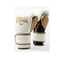 Боксерські рукавички Everlast PowerLock Boxing Training Gloves P00003050 білий, золотий 14 унцій (009283620127)