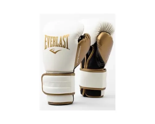 Боксерські рукавички Everlast PowerLock Boxing Training Gloves P00003050 білий, золотий 14 унцій (009283620127)