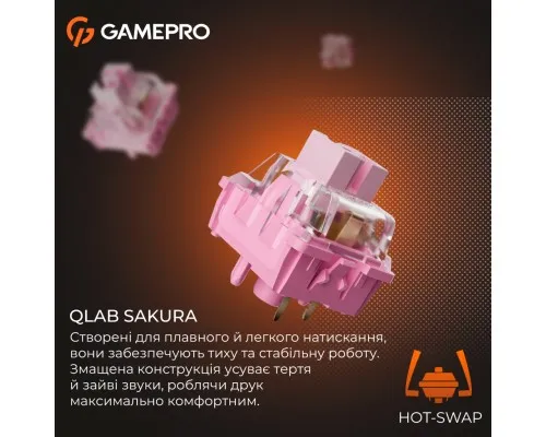 Клавіатура GamePro MK160 V2 Warden QLAB Sakura Linear RGB USB UA Black (MK160-V2-B-QS)