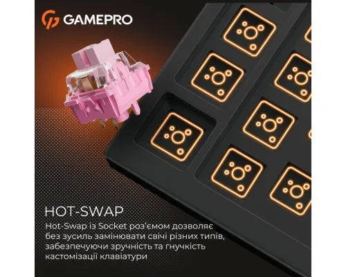 Клавіатура GamePro MK160 V2 Warden QLAB Sakura Linear RGB USB UA Black (MK160-V2-B-QS)