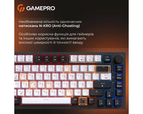 Клавіатура GamePro MK160 V2 Warden QLAB Sakura Linear RGB USB UA Black (MK160-V2-B-QS)