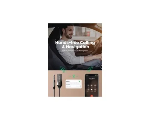 FM модулятор Ugreen Bluetooth 5.0 Aux with mic CM309 UGREEN Black (70601)