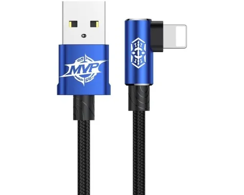 Дата кабель USB 2.0 AM to Lightning 2.0m 1.5A 90° corner blue Baseus (CALMVP-A03)