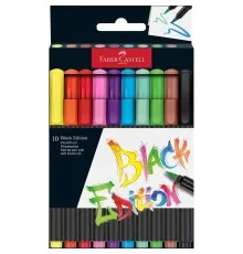 Фломастери Faber-Castell пензлики Black Edition, 10 кольорів (32355)