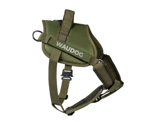 Шлея для собак WAUDOG PRO-2 світловідбивна, металевий фастекс M хакі (688231)