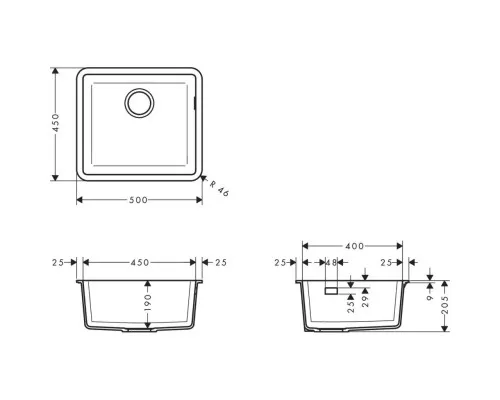 Мийка кухонна Hansgrohe S51 S510-U450/43431290 (43431290)