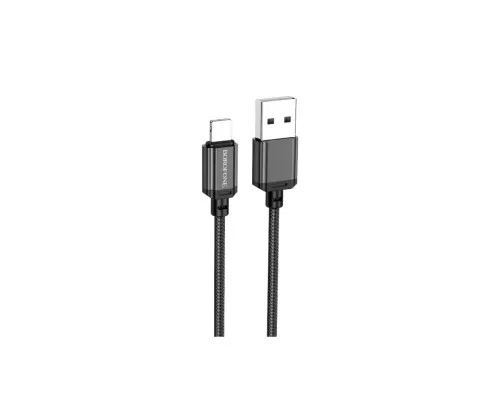 Дата кабель USB 2.0 AM to Lightning 1.0m 2.4A nylon BX87 black BOROFONE (6974443389005)