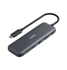 Концентратор Anker USB-C 5-in-1 2xUSB-A + USB-C 5Gbps + HDMI 4K + USB-C PD in 100W black (A8355H11)