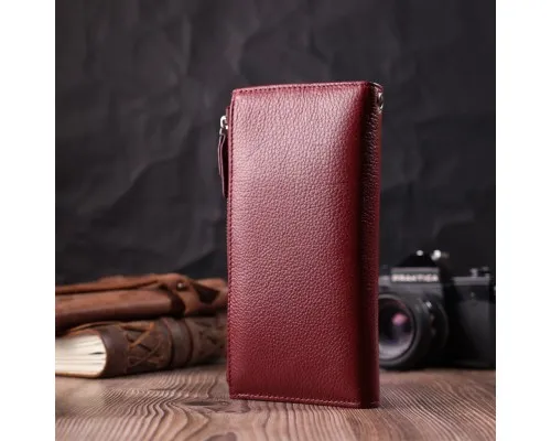 Гаманець ST Leather З натуральної шкіри Бордовий (22535)