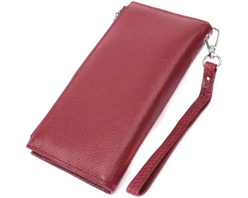 Гаманець ST Leather З натуральної шкіри Бордовий (22535)