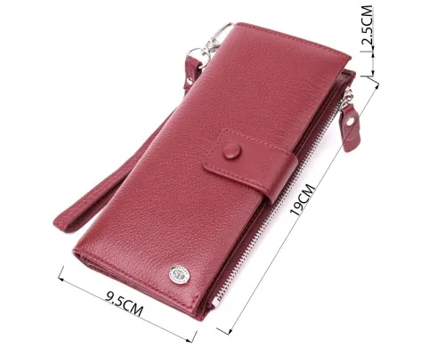 Гаманець ST Leather З натуральної шкіри Бордовий (22535)