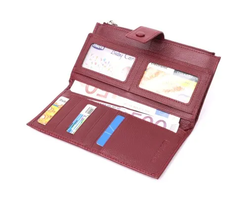 Гаманець ST Leather З натуральної шкіри Бордовий (22535)