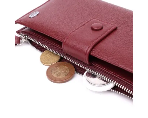 Гаманець ST Leather З натуральної шкіри Бордовий (22535)