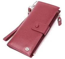 Гаманець ST Leather З натуральної шкіри Бордовий (22535)