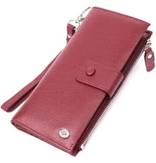 Гаманець ST Leather З натуральної шкіри Бордовий (22535)
