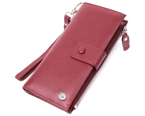 Гаманець ST Leather З натуральної шкіри Бордовий (22535)