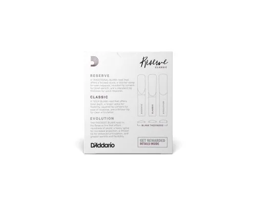 Тростина для кларнета D'Addario Reserve Classic Bb Clarinet #4.0 - 10 Pack (DCT1040)