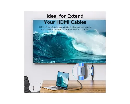 Перехідник HDMI F to HDMI F 8K Aluminum black Vention (AIUH0)