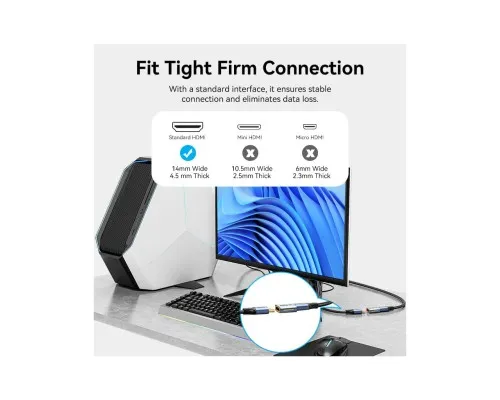 Перехідник HDMI F to HDMI F 8K Aluminum black Vention (AIUH0)