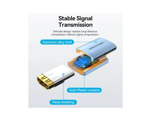 Перехідник HDMI F to HDMI F 8K Aluminum black Vention (AIUH0)