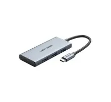 Концентратор Vention USB-C 6-in-1 3xUSB 3.0 + HDMI 4K30Hz + SD/TF 0.15m (TOOHB)
