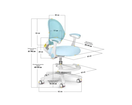 Дитяче крісло Evo-kids Mio Air Blue (Y-307 KBL)