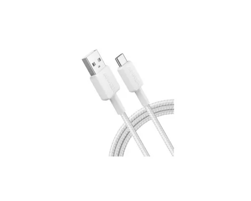 Дата кабель USB 2.0 AM to USB-C 0.9m 322 White Anker (A81H5H21/A81H5G21)