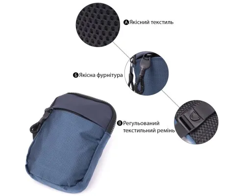 Сумка Vintage Для подорожей з текстилю Синя (22870)