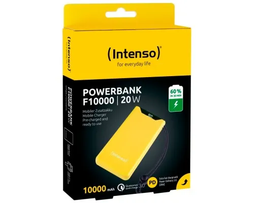 Батарея універсальна Intenso F10000 10000mAh QC/3.0 yellow (7332039)