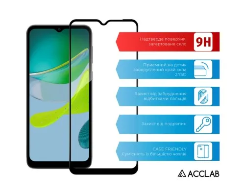Скло захисне ACCLAB Full Glue MOTO E13 Black (1283126573620)
