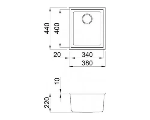 Мийка кухонна Elleci Q 100 under top aluminium 79