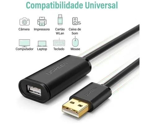 Дата кабель USB 2.0 AM to AF 20.0m Active black Ugreen (10324)