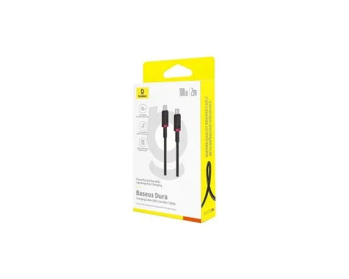 Дата кабель USB-C to USB-C 2.0m 100W Dura Series black red Baseus (P10377803U01-03)