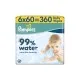 Дитячі вологі серветки Pampers 99 Water 60 шт х 6 пачок (360 шт) (8006530116596)