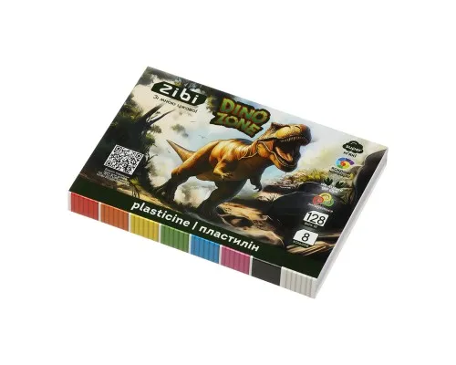 Пластилін ZiBi KIDS Line DINO 8 кольорів, 128 г (ZB.6277)