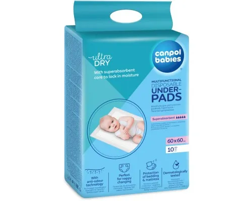 Пелюшки для малюків Canpol babies 60х60 см 10 шт (78/006)