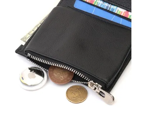 Гаманець ST Leather З натуральної шкіри Чорний (22703)