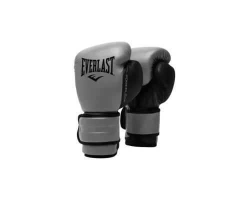 Боксерські рукавички Everlast PowerLock Boxing Training Gloves P00002307 сірий, чорний 16 унцій (009283608552)