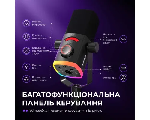 Мікрофон Fifine AM8PROS XLR/USB Black (AM8PROS)