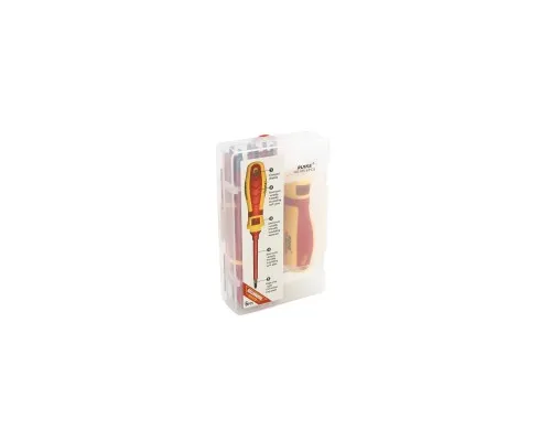 Викрутка Voltronic з насадками, 6 в 1, діелектрична, з індикатором, CRV, Box (М616)