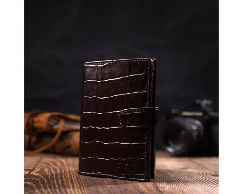 Портмоне Bond Accessories З натуральної шкіри Коричневе (22058)