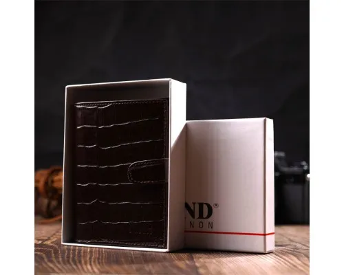 Портмоне Bond Accessories З натуральної шкіри Коричневе (22058)