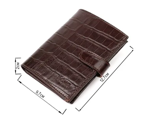 Портмоне Bond Accessories З натуральної шкіри Коричневе (22058)